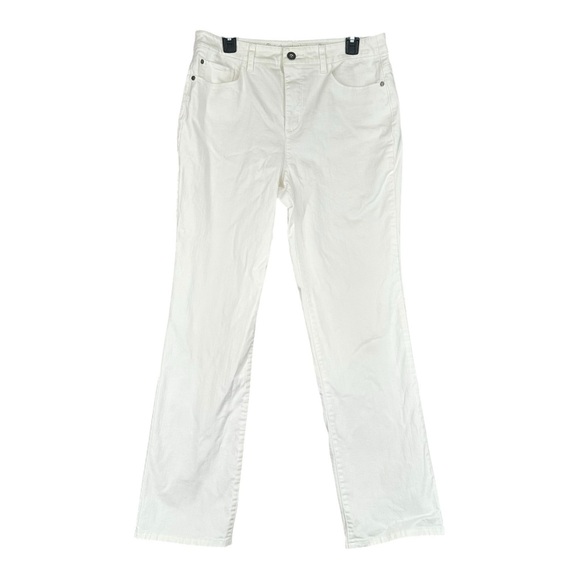 Christopher & Banks Denim - Christopher & Banks 10 White Jeans Stretch Classic Fit Casual Mature Nau…